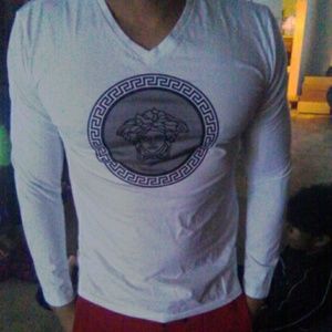 SOLD VERSACE MEN WHITE LONG SHIRT